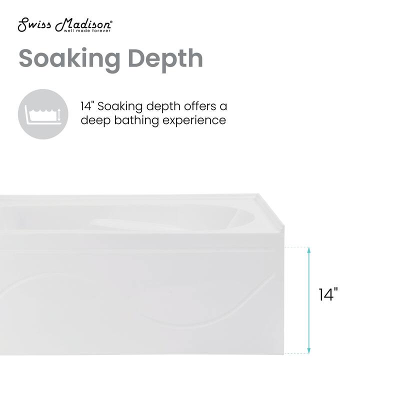 Dieppe 48'' X 32" Bathtub With Apron Left Hand Drain In White - 32x48 Left