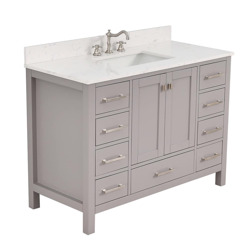 PROOX 48 inch Freestanding Bath Vanity Engineered Countertop and Ceramic Sink