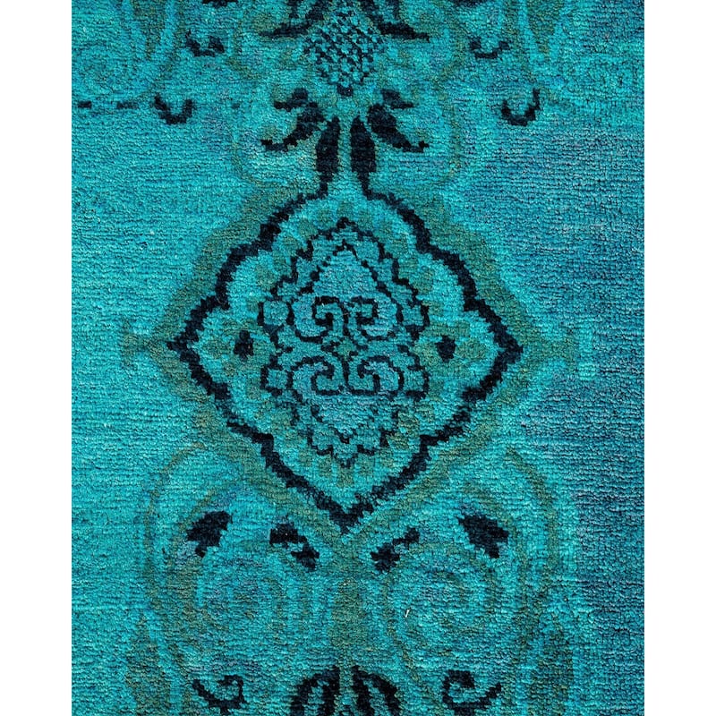 Vibrance, One-of-a-Kind Hand-Knotted Area Rug - Blue, 6' 0" x 8' 11" - 6' 0" x 8' 11"