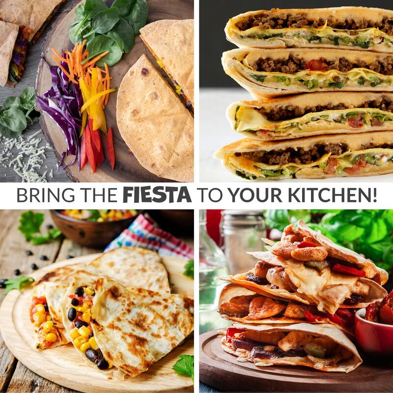 Taco Tuesday 6-Wedge Electric Quesadilla Maker with Extra Stuffing Latch