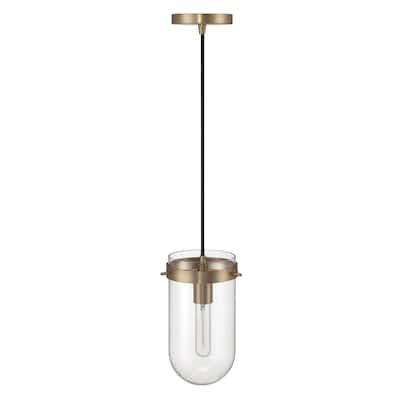 Atwood Glass and Metal Ceiling Light - 5.8"L x 5.8"W x 10.5"H