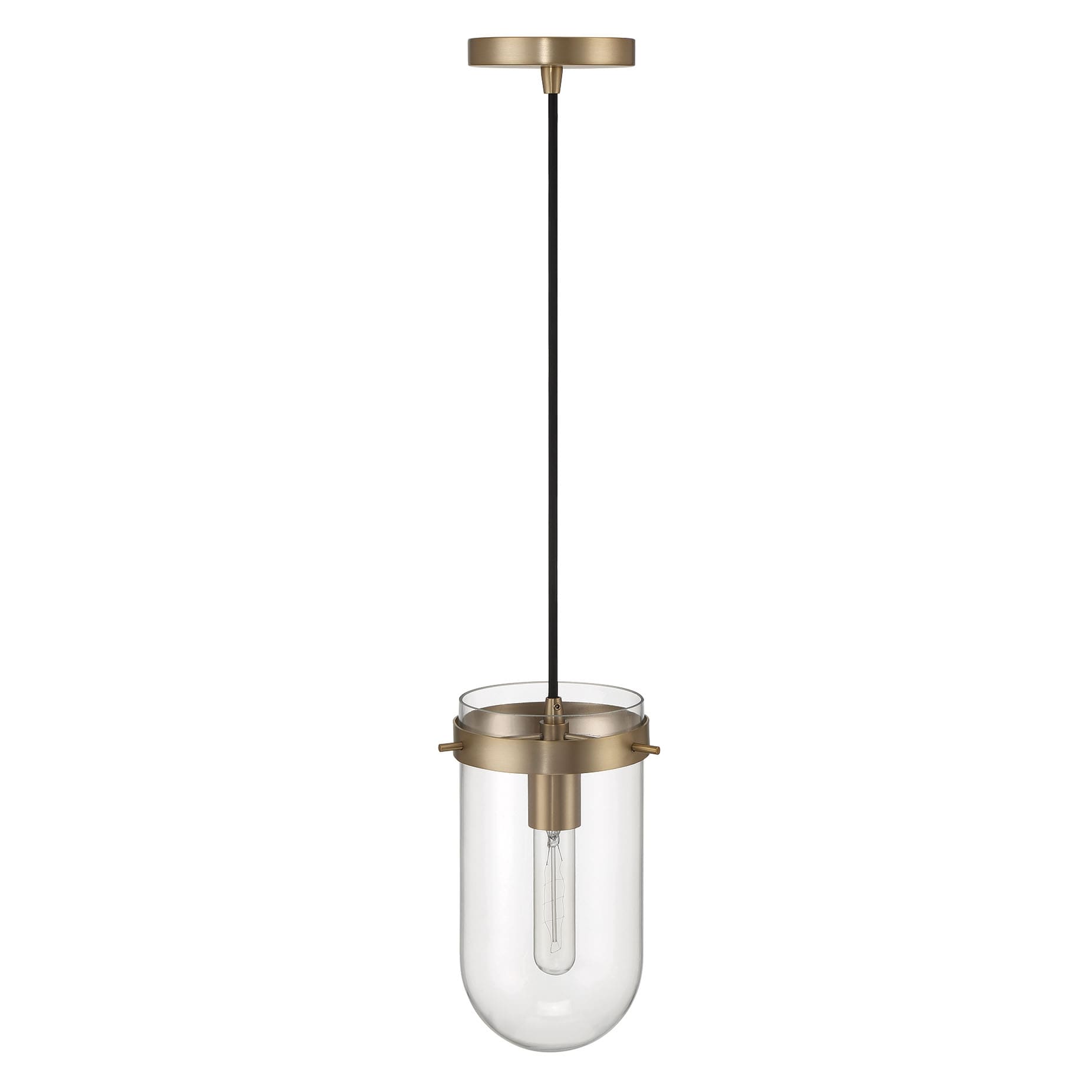 Atwood Glass and Metal Ceiling Light - 5.8"L x 5.8"W x 10.5"H