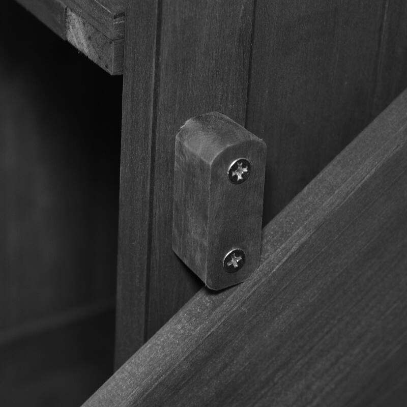 78.3 Inch Outdoor Grill Cart with Foldable Table Fir Wood Stainless Steel Top