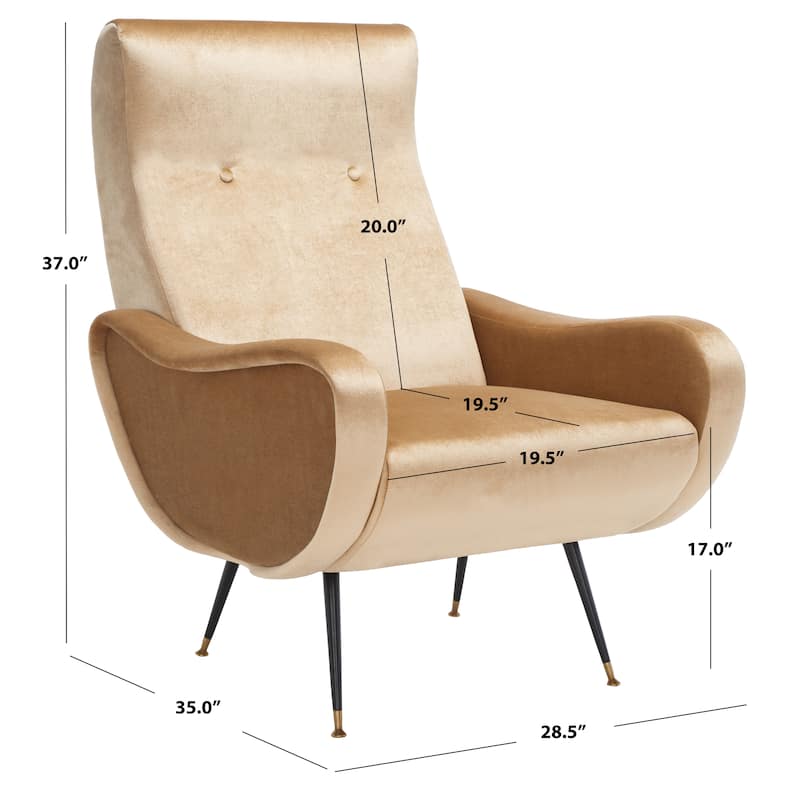 SAFAVIEH Sherron Mid-Century Modern Retro Club Chair - 28.5" W x 35" D x 37" H - 29Wx35Dx37H