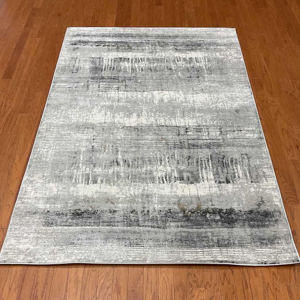 HERAT ORIENTAL Turkish Modern Erased Design Wool & Silk Rug - 5'3" x 7'7"