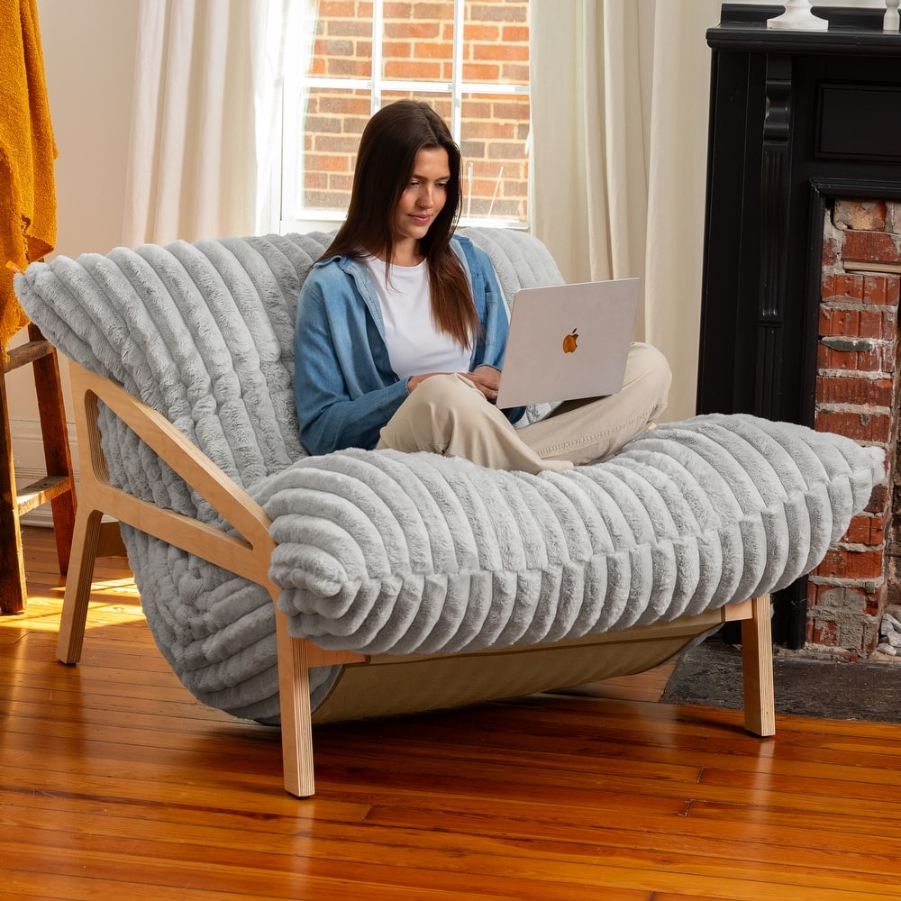 Pillow Saxx Dream Lounger with Wood Frame - 3-in-1 Bean Bag