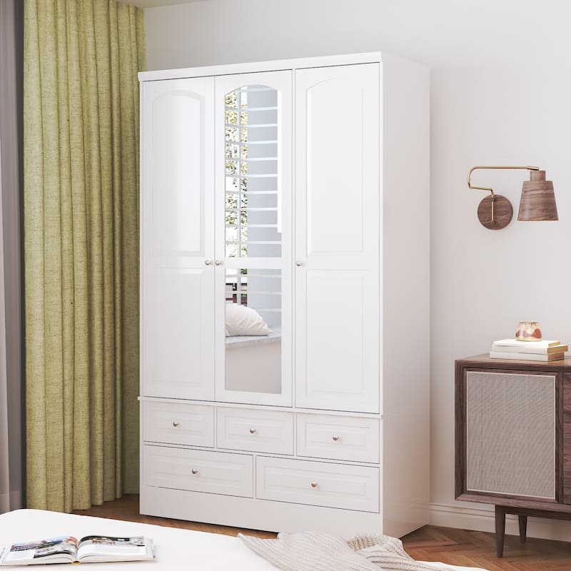 78.7"H Combo Twin Wardrobe Set Elegance Meets Utility Armoires Closet