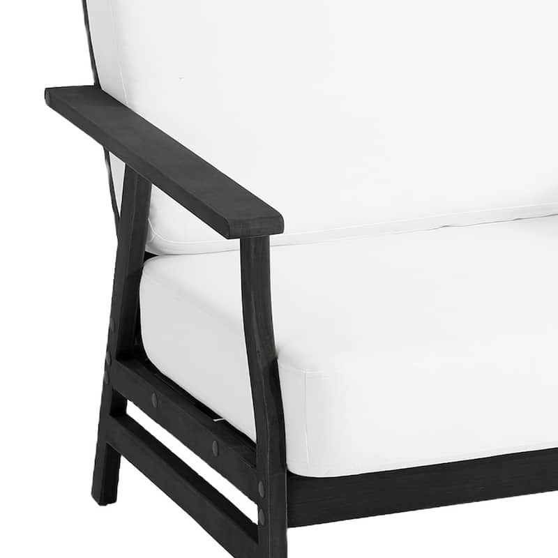 2 Set Outdoor Club Chairs with Cushions Acacia Wood Patio Chairs