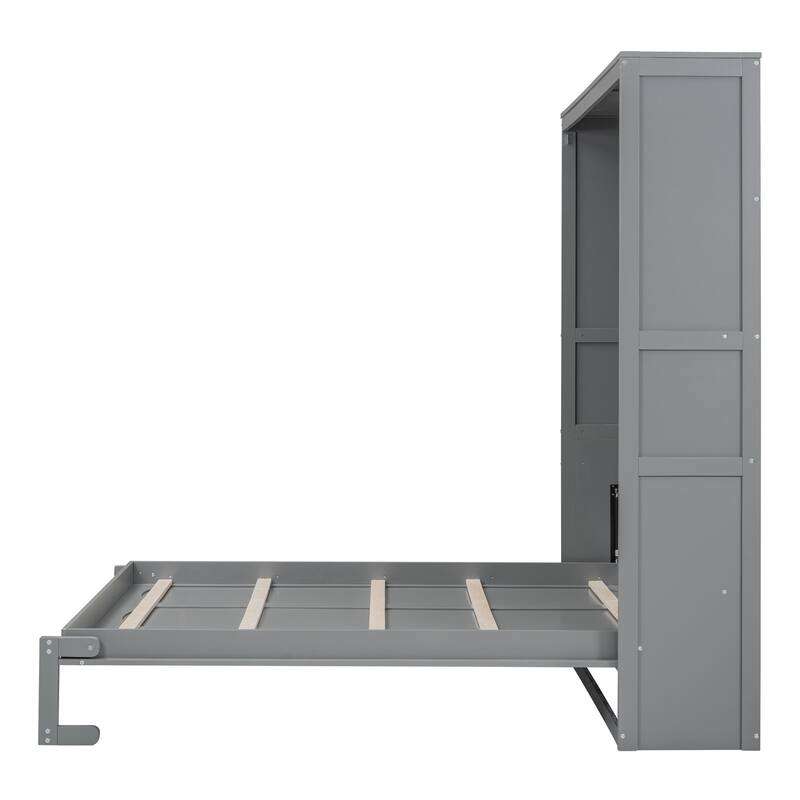 Queen Size Murphy Bed Wall Bed with Shelves