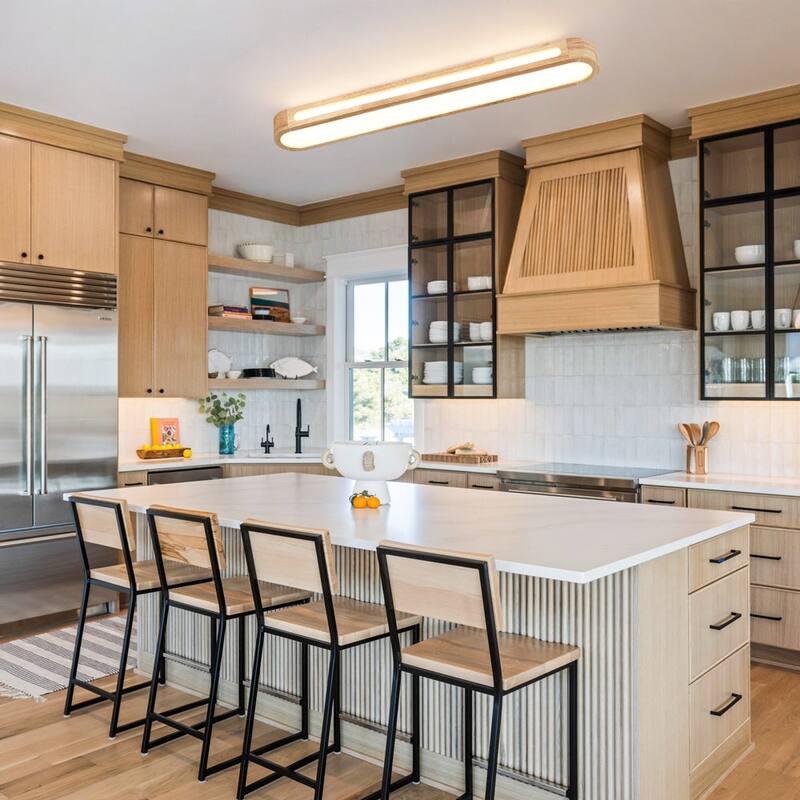 Rustic Natural Wood Dimmable LED Oval Ceiling Light 3000K