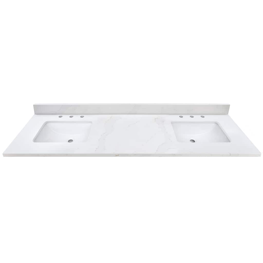 Avanity 73 in. Calacatta Quartz Top with Dual Rectangular Undermount Sinks