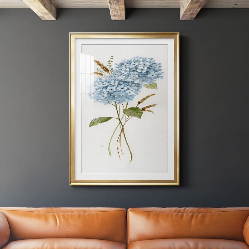 Petite Blue Hydrangea I Premium Framed Print - Ready to Hang
