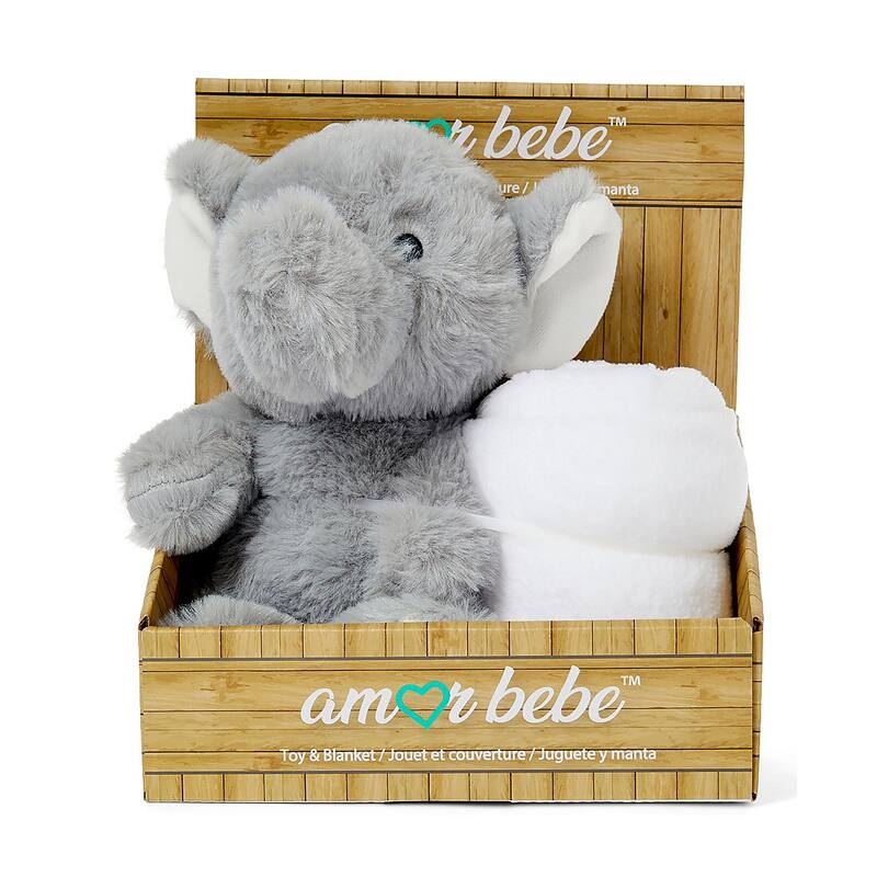 Boys and Girls Plush Gray Wolf With Blanket