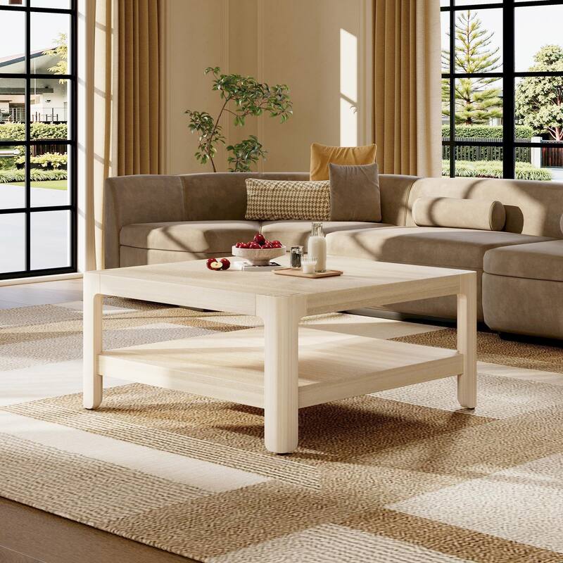 Christopher Knight Home - Modern Farmhouse Wooden Coffee Table with Soft Rounded Profile - Natural