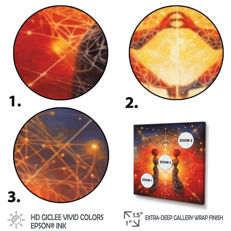 Designart "Twin Flame Universe Eternal Loving Souls" Romantic Wall Art Living Room