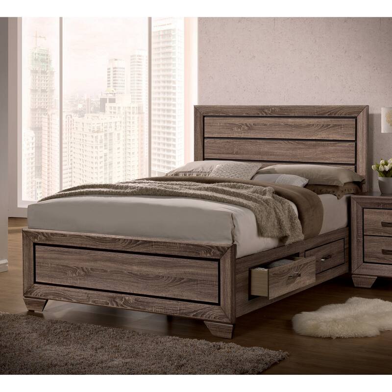 Oatfield Washed Taupe 4-piece Bedroom Set with 2 Nightstands and Dresser