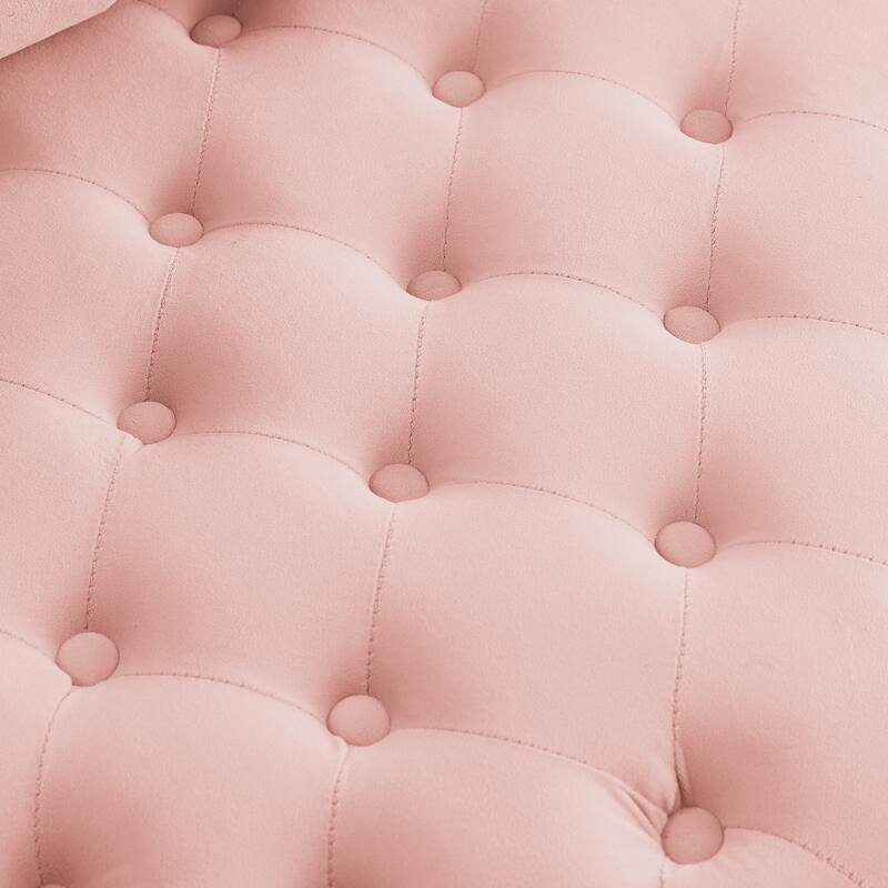 Pink 30" Swivel Button Tufted Accent Chair with Wheels