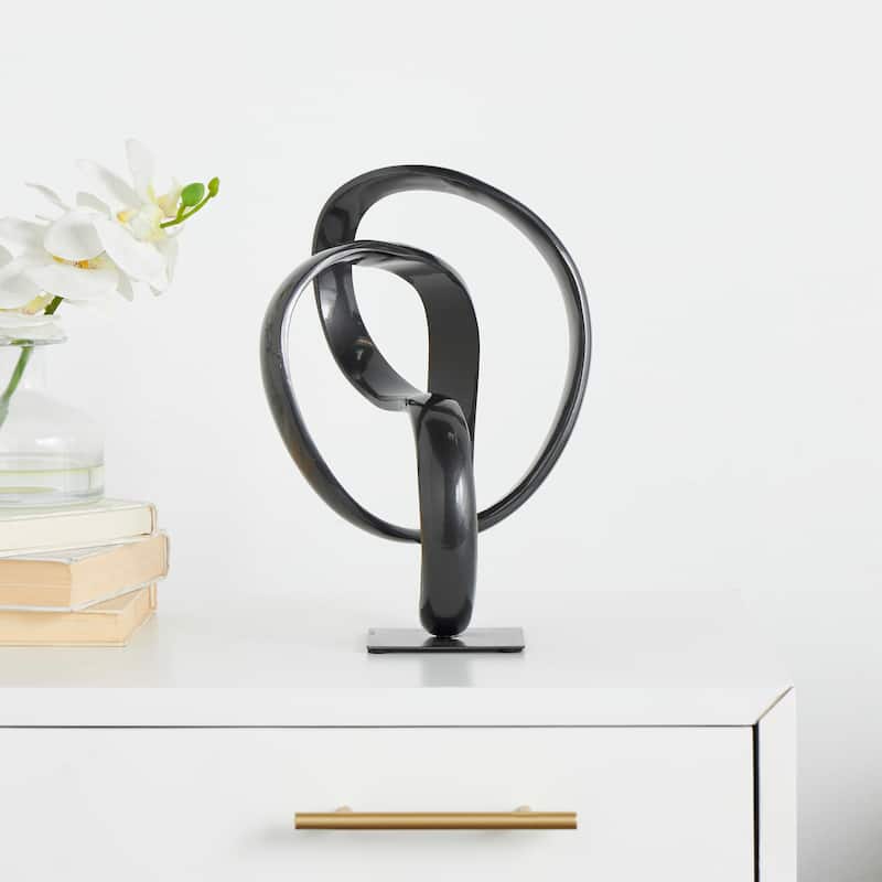 Minimalist Aluminum Metal Abstract Sculpture - Gold or Dark Gray - Dark Gray