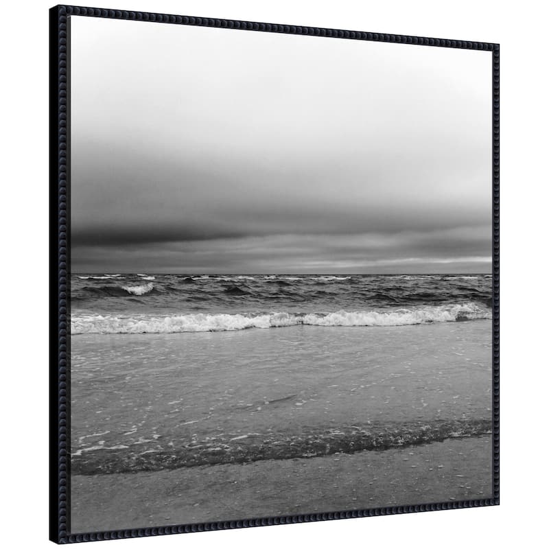 Kate and Laurel Sylvie Life Is A Beach Framed Canvas by Stephanie Klatt - 30x30 - Black