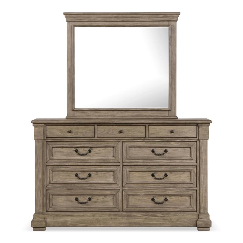 Furniture of America Wacine 6-Piece Weathered Grey Solid Wood Panel Bedroom Set