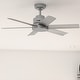 preview thumbnail 1 of 14, Hunter 44" Kennicott Outdoor Ceiling Fan with Wall Control, Damp Rated - Industrial, Contemporary, Transitional Matte Silver