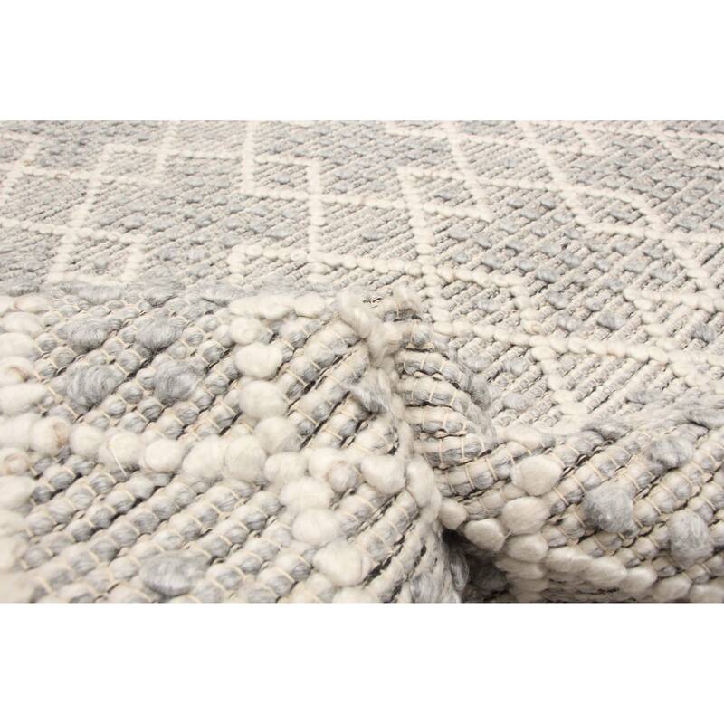 ECARPETGALLERY Braid weave Sienna Grey Wool Rug - 5'3 x 7'9