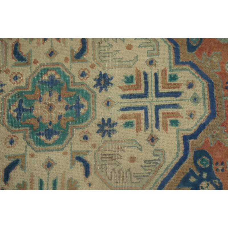 Hand Knotted Oriental 100% Wool Carpet Traditional Medallion Oranges & Rust Tabriz Area Rug - 6' 6'' X 4' 6''