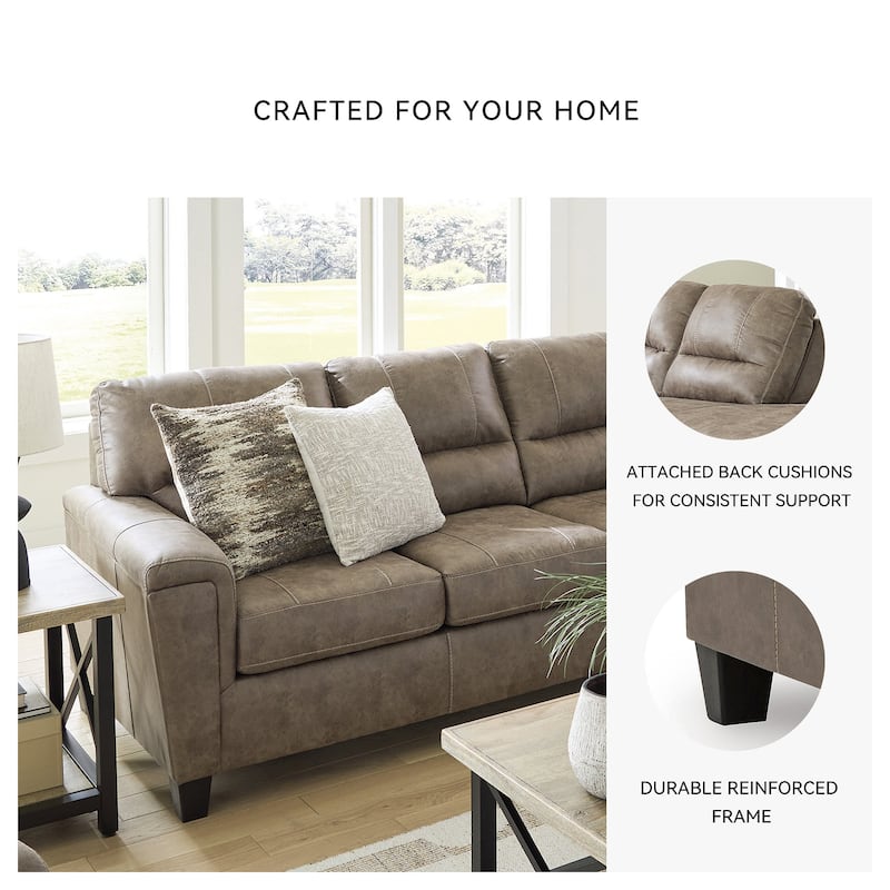 Signature Design by Ashley Navi Brown/Beige Sofa - 89"W x 38"D x 39"H