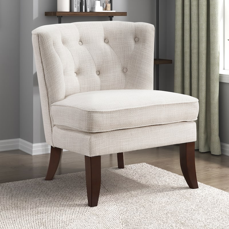 Astor 26" Textured Accent Chair - Button-tufted Chair Back
