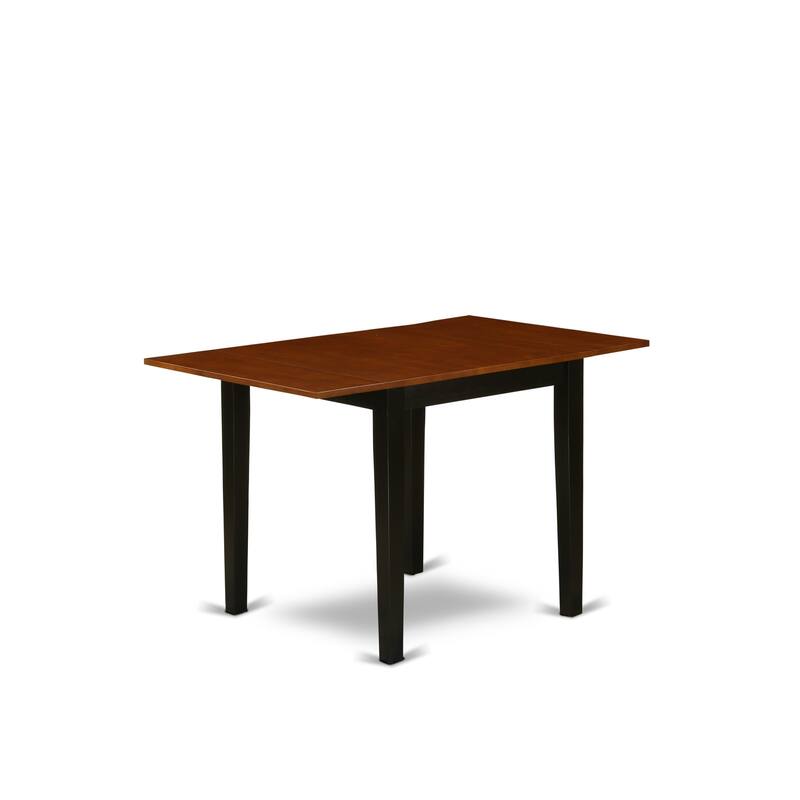 HomeStock 5-Pc Black and Cherry Finish Solid Wood Top - Dining Room Set - Seats 4