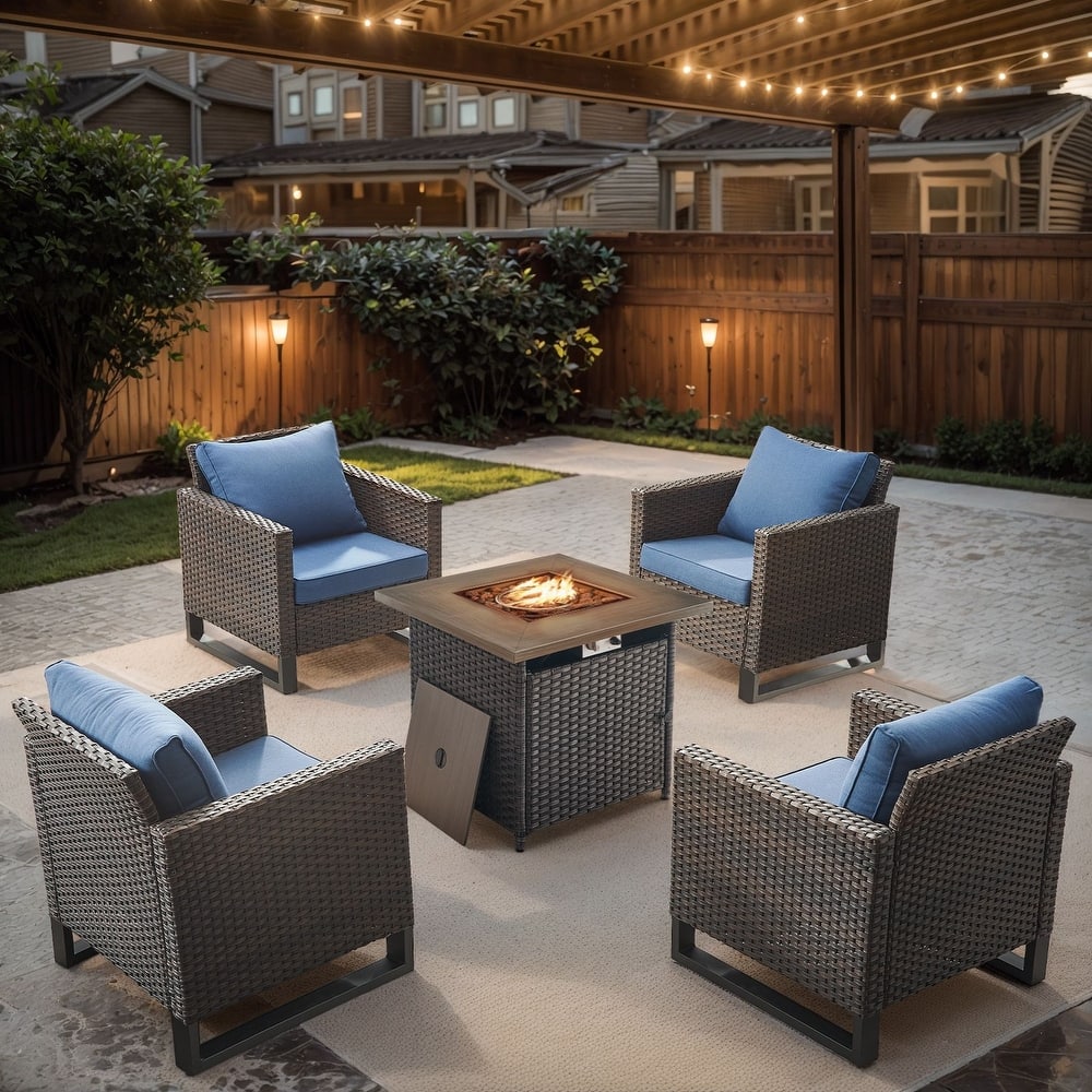 Gymojoy Outdoor Fire Pit Conversation Set, Patio Furniture with Cushions
