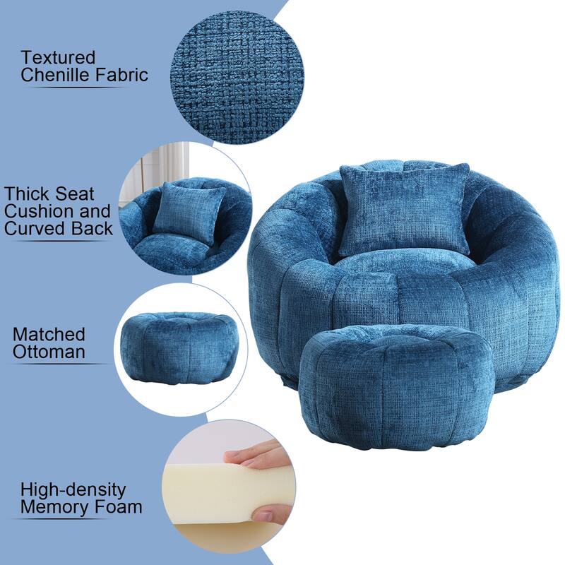 Bean Bag Chairs With Ottoman for Living Room