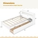 preview thumbnail 8 of 16, Twin Size Bed Frame with LED Light and Bookcase Headboard