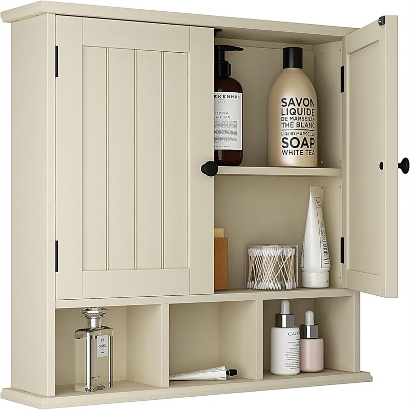 Bathroom Cabinet Wall Mounted 2-Door - 5.1"D x 22"W x 21.5"H