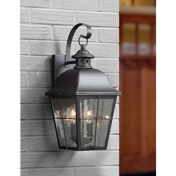 slide 2 of 4, Millhouse 2-Light Outdoor Wall Lantern in Mystic Black Mystic Black
