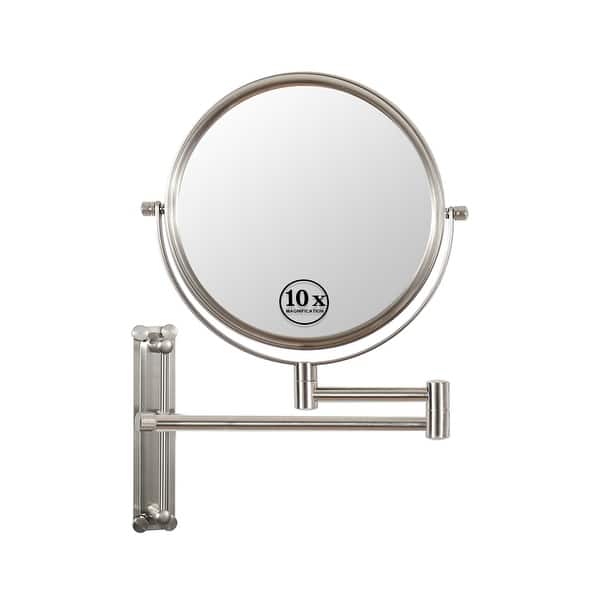 10x Magnifying Wall Mounted Mirror Finish Satin Nickel Finish On Sale