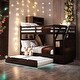 preview thumbnail 1 of 12, Twin-Over-Twin Bunk Bed with Twin Size Trundle and 3 Storage Stairs, Flexible Settings and Convenient Use, Espresso Espresso
