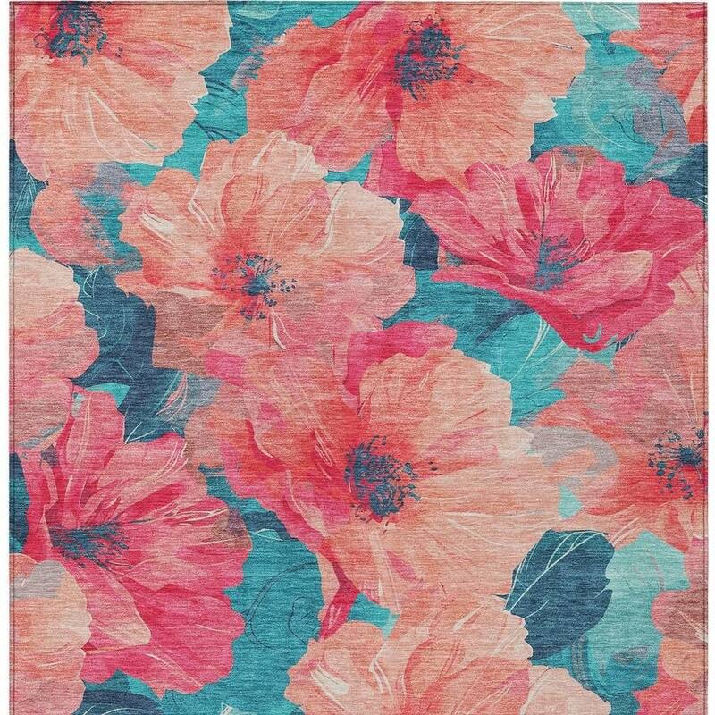 HomeRoots Floral Transitional Rectangle Outdoor Rug