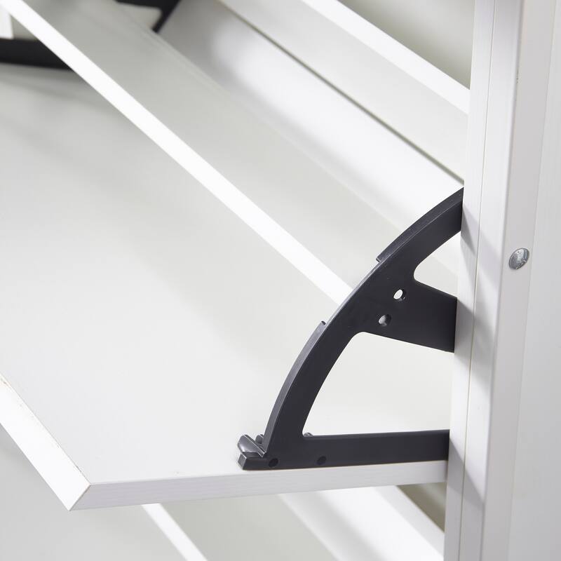 Narrow Shoe Organizer with Flip Drawers and 1 Drawer, Perfect for Heels, Boots, Slippers in Entryways and Hallways Storage