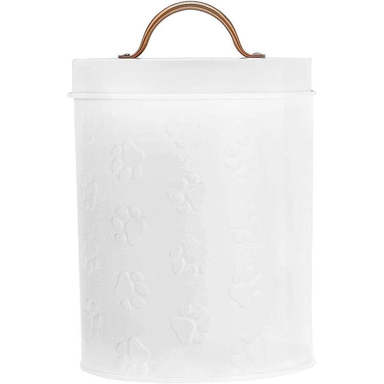Amici Pet Puppy Paws Canister Small - 64 oz - 64 oz - White