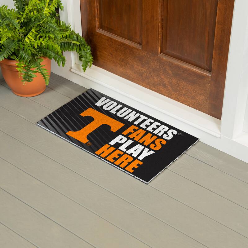 28 in. x 16 in. University of Tennessee "Fans Play Here" PVC Door Mat