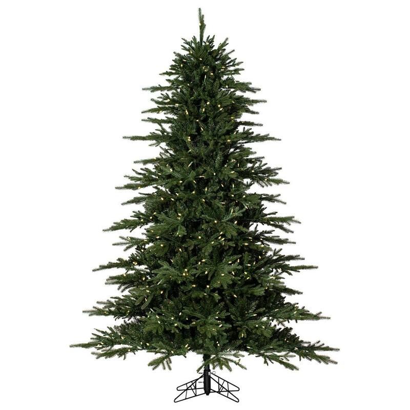 Vickerman 7.5' x 48" Kamas Fraser Fir Artificial Christmas Tree, Warm White Low Voltage 3MM LED Lights