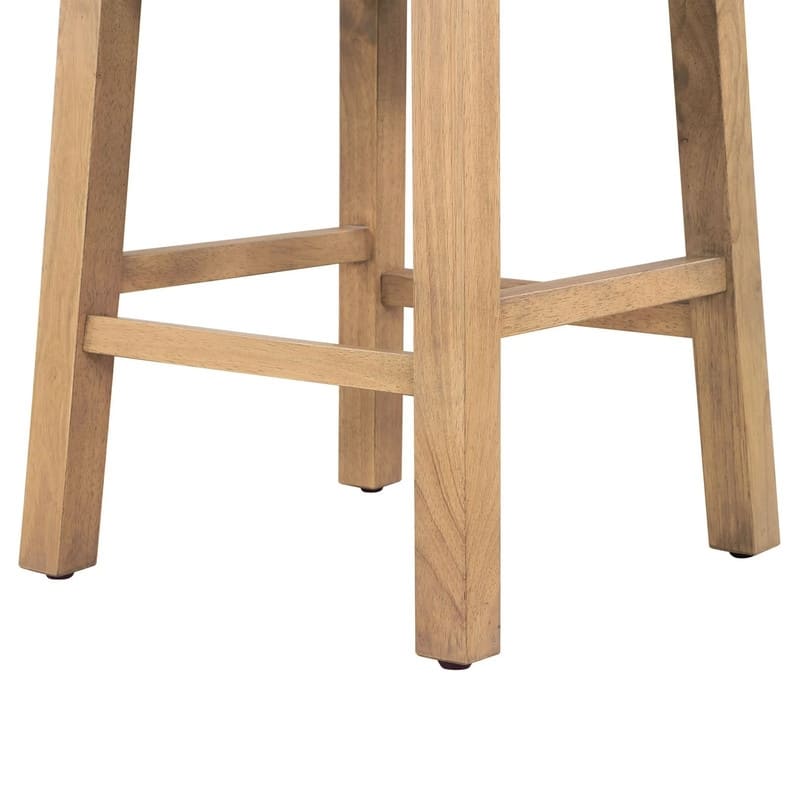Mid-Century Woven Side Table with Storage & Brass Handles