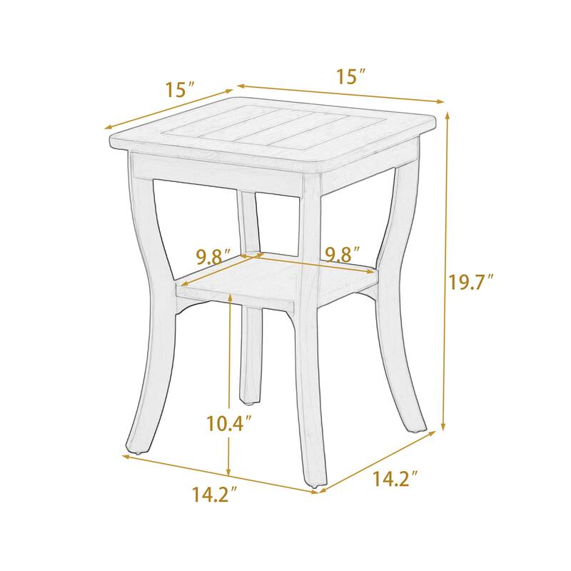 2 Set Brown Wood Outdoor Accent Club Chairs with Water-Resistant Cushions