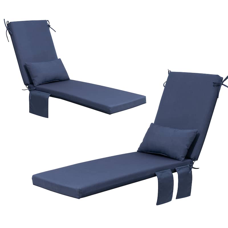 Pellebant Outdoor Lounge Chair Cushions with Pillow - 2PC-80in - NavyBlue