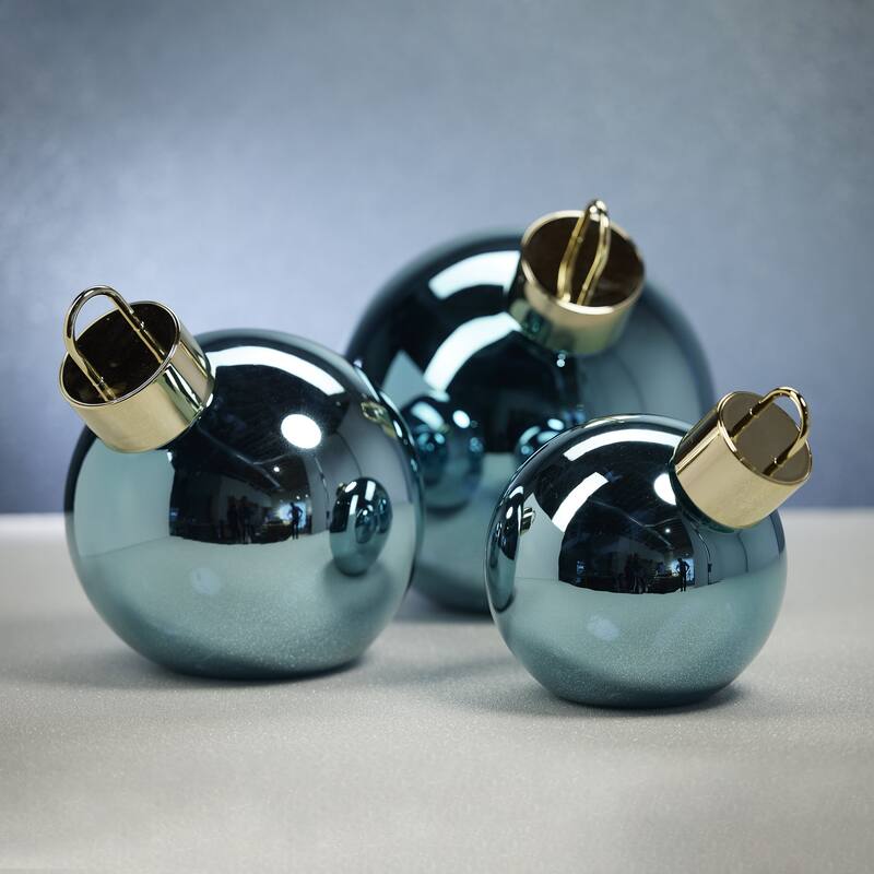 LED Oversized 11.75" Blue Glass Ball Ornament - 11.75