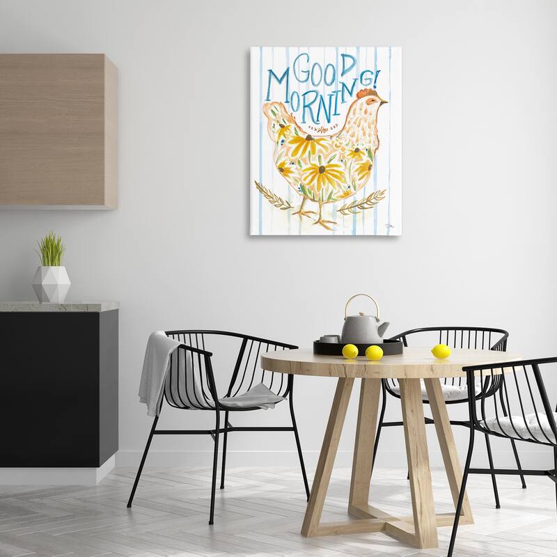 Stupell Good Morning Farmhouse Hen Canvas Wall Art Design By Jessica Mingo