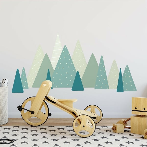slide 2 of 7, Walplus Colorful Green Mountains Landscape Children Kids Wall Stickers