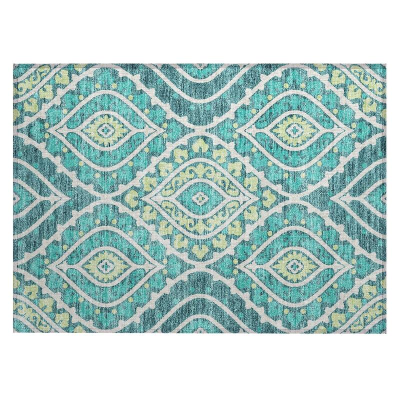 Machine Washable Indoor/ Outdoor Chantille Ttransitional Medallion Rug