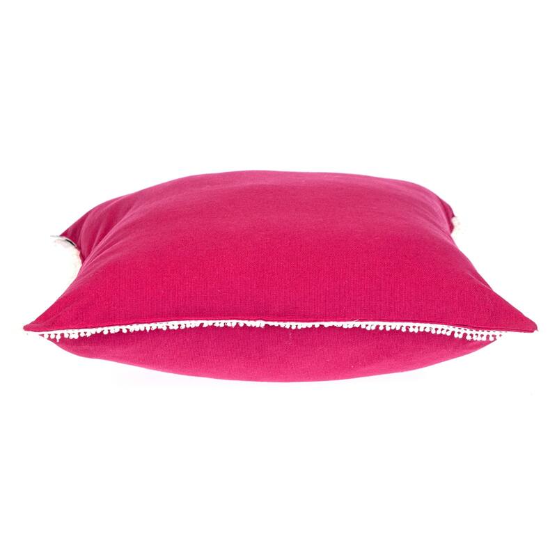 Square Cotton Throw Pillow with Zipper - 16" - Pink